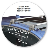 Prorack Silver 2 Bar Aero Flush Bar kit to suit BMW 2 Series Active Tourer 5dr MPV (2014 - 2021)