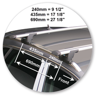 Yakima Silver 2 Bar Roof Rack - Audi A3/S3/RS3 Sportback 5dr Hatch 1/13 - 1/16 (S17Y &amp; K772)