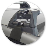 Prorack Silver 2 Bar Aero Flush Bar kit to suit Kia Rio 5dr Hatch (8/2005 - 8/2011)