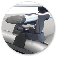 Prorack Silver 2 Bar Aero Through Bar kit to suit Kia Rio 5dr Hatch (8/2005 - 8/2011)