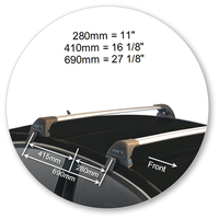 Yakima Black 2 Bar Roof Rack - Audi A8/S8  4dr Sedan 1/10 - 1/18 (S26Y &amp; K916)