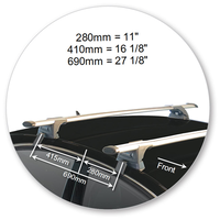 Yakima Black 2 Bar Roof Rack - Audi A8/S8  4dr Sedan 1/10 - 1/18 (S17Y &amp; K916)