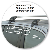 Yakima Black 2 Bar Roof Rack - Toyota HiLux Double Cab 4dr Ute 10/15 - On (S6Y &amp; K954)
