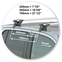 Yakima Silver 2 Bar Roof Rack - Toyota HiLux Double Cab 4dr Ute 10/15 - On (S16Y &amp; K954)