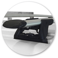 Prorack Silver 2 Bar Aero Through Bar kit to suit Volkswagen Transporter T5 4dr Ute (2003 - 2015)