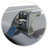 Prorack Silver 2 Bar Aero Flush Bar kit to suit Alfa Romeo Giulia Steel &amp; Sun Roof 4dr Sedan (2016 - Current)