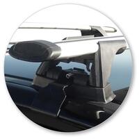 Prorack Silver 2 Bar Aero Through Bar kit to suit Ford Ranger Double Cab 4dr Ute (11/2011 - 6/2022)