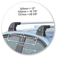 Yakima Black 2 Bar Roof Rack - BMW 3 Series  4dr Sedan 10/15 - 4/19 (S25Y &amp; K571)