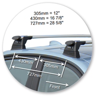 Yakima Black 2 Bar Roof Rack - BMW 3 Series  4dr Sedan 10/15 - 4/19 (S16Y &amp; K571)