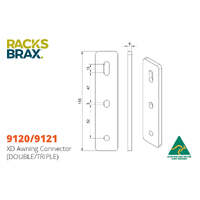 RacksBrax XD Awning Connector (Double)
