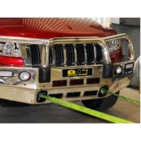 ECB Silver Hammertone BullBar with Bumper Lights to suit Jeep Grand Cherokee Limited Ex OverLand 02/11 - MY13