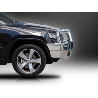 ECB Silver Hammertone Winch BullBar with Bumper Lights to suit Jeep Grand Cherokee MY14 Limited 06/13 - 03/17