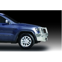 ECB Silver Hammertone Winch BullBar with Bumper Lights to suit Jeep Grand Cherokee Laredo 04/17 - 08/19