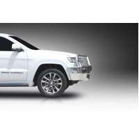 ECB Polished Winch BullBar with Bumper Lights to suit Jeep Grand Cherokee Night Eagle 09/18 - 08/19