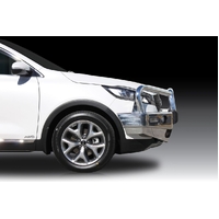 ECB Silver Hammertone BullBar with Bumper Lights to suit Kia Sorento 04/15 - 09/17