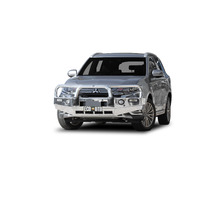 ECB Polished BullBar with Bumper Lights to suit Mitsubishi Outlander PHEV 04/18 - 07/21