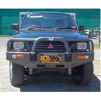ECB Silver Hammertone BullBar to suit Mitsubishi Triton MK V6 2WD 09/00 - 06/01