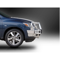 ECB Polished BullBar with Bumper Lights to suit Nissan Pathfinder R52 Ex HYBRID 10/13 - 11/16
