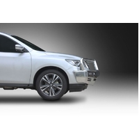 ECB Textura Black BullBar with Bumper Lights to suit Nissan Pathfinder R52 Series 2 &amp; 3 Ex HYBRID 12/16 - 06/22