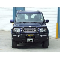 ECB Black Ripple Winch BullBar with Bumper Lights to suit Landrover Discovery 4 10/09 - 2014