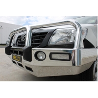ECB Black Ripple BullBar With Bumper Lights to suit Toyota HiLux 2WD 09/11 - 06/15