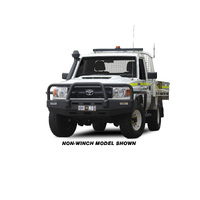 ECB Black Ripple Winch BullBar Compatible with Side Step Rail to suit Toyota LandCruiser 79 Series Single Cab 11/16 - Onwards