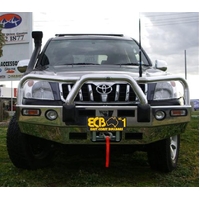 ECB Polished BullBar Winch Compatible with Bumper Lights to suit Toyota Prado 120 Series GXL 03/03 - 10/09