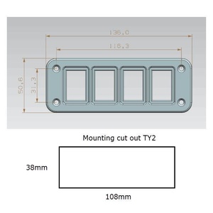 Lightforce Four-Switch Panel Fascia for TY2 Switches
