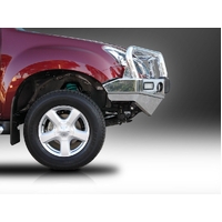 ECB Polished BullBar with Bumper Lights to suit Isuzu D-Max 2WD DC/4WD 06/12 - 01/17