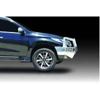 ECB Silver Hammertone BullBar with Bumper Lights to suit Mitsubishi Pajero Sport Exceed 05/16 - 11/19