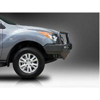 ECB Silver Hammertone Winch BullBar with Bumper Lights to suit Mazda BT-50 4WD 10/11 - 03/18