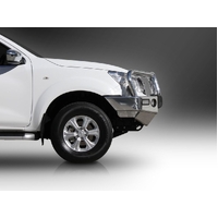 ECB Polished BullBar with Bumper Lights to suit Nissan Navara NP300 04/15 - 11/20