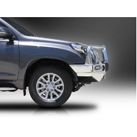 ECB Polished Winch BullBar with Bumper Lights to suit Toyota Prado 150 Series 2 GXL 11/13 - 10/17