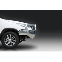 ECB Polished Winch BullBar with Bumper Lights to suit Toyota Fortuner 12/15 - 05/19