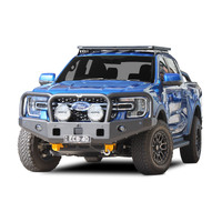 ECB Silver Hammertone Triple Hoop Winch Bar to suit Ford Ranger 05/22 - Onwards