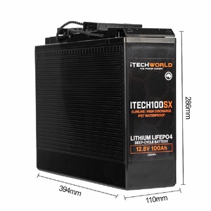 iTechWorld 100AH Slim Lithium Deep Cycle Battery (12V)