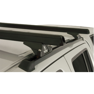 Rhino-Rack JA0662 Heavy Duty RLTP Trackmount Black 2 Bar Roof Rack for NISSAN Navara D40 (RX) Dual Cab 4DR Ute (11/2005-06/2015)
