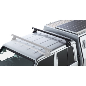 Rhino-Rack JA0791 Heavy Duty RL150 Black 1 Bar Roof Rack for TOYOTA Land Cruiser 79 Series Double Cab 4DR 4WD (01/2007-12/2023)