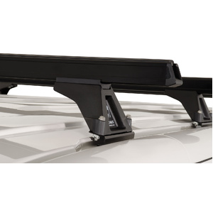 Rhino-Rack JA0844 Heavy Duty RLTF Black 4 Bar Roof Rack for VOLKSWAGEN Transporter Crewvan T6 LWB (Standard Roof) 2DR Van (12/2015-Current)