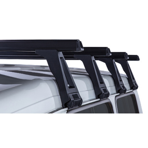 Rhino-Rack JA0852 Heavy Duty RL210 Black 4 Bar Roof Rack for TOYOTA Land Cruiser 78 Series Troop Carrier 2DR 4WD (03/2007-Current)
