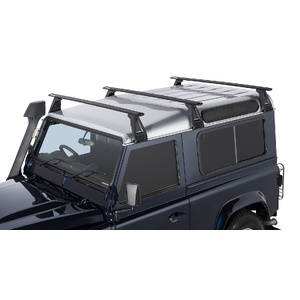 Rhino-Rack JA2775 Vortex RL210 Black 3 Bar Roof Rack for LAND ROVER Defender 110 / 130 (Incl. HCPU) Crew Cab 4DR 4WD (03/1993-12/2020)