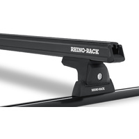 Rhino HD RLT600 Trackmount Black 2 Bar Roof Rack for TOYOTA Hilux Gen 7 2dr Ute Extra Cab 4/05 to 9/15