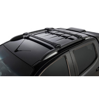 Rhino-Rack JA7980 Vortex StealthBar Black 2 Bar Roof Rack for HOLDEN Colorado Crew Cab (With Roof Rails) 4DR Ute (01/2015-12/2020)