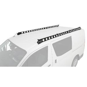 Rhino-Rack JC-05280 Sportz Black 4 Bar System &amp; Rhino-Rack Backbone for TOYOTA Hiace Gen 6 LWB 2DR Van (06/2019-Current)