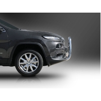 ECB Textura Black Nudge Bar - Series 2 to suit Jeep Cherokee KL Ex TrailHawk 06/14 - 12/18