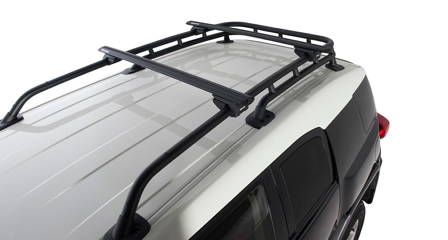 Rhino Vortex SX Black 2 Bar Roof Rack for NISSAN Navara D40 4dr Ute