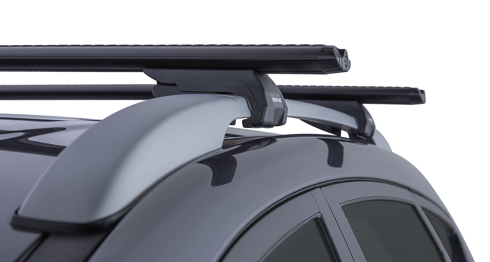 Rhino SX Black 2 Bar Roof Rack for HYUNDAI ix35 4dr SUV (Rails) 2/10 to