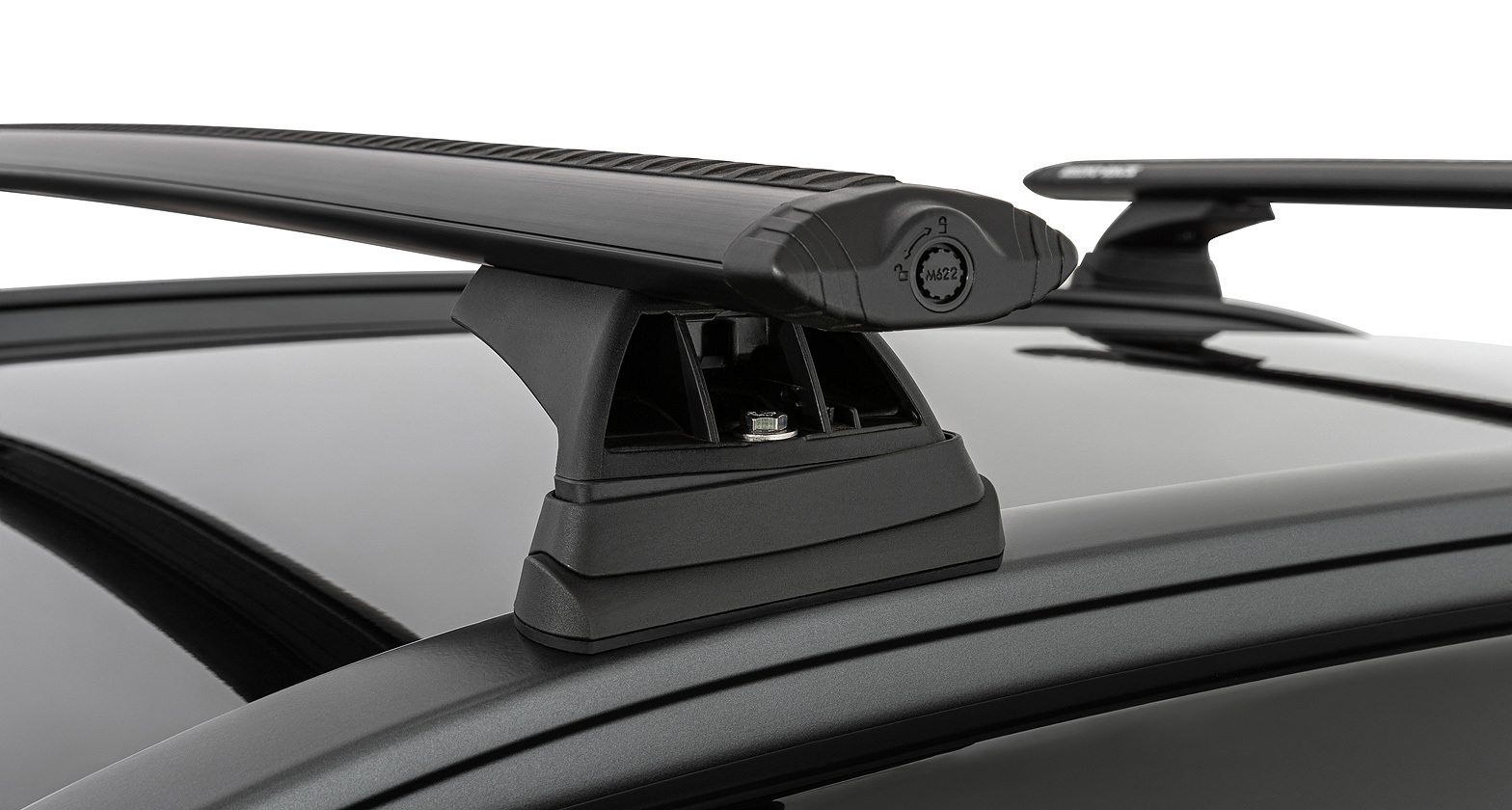 Rhino Vortex Black 2 Bar Roof Rack for HYUNDAI Kona Gen1 5dr SUV (Flush