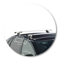 Prorack Silver 2 Bar Aero Through Bar kit to suit Subaru Impreza 4dr Sedan (2008 - 2012)