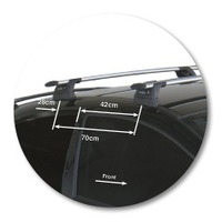 Prorack Silver 2 Bar Aero Through Bar kit to suit Peugeot 207 3dr Hatch (2007 - 2012)